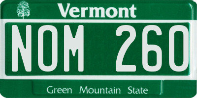VT license plate NOM260
