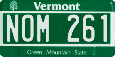 VT license plate NOM261