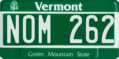 VT license plate NOM262