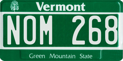 VT license plate NOM268