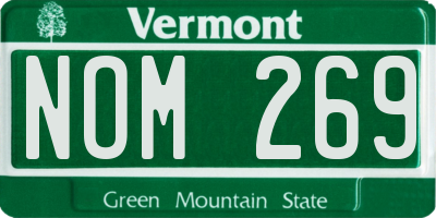 VT license plate NOM269