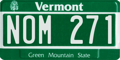 VT license plate NOM271