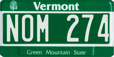 VT license plate NOM274