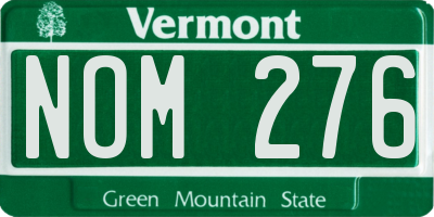 VT license plate NOM276