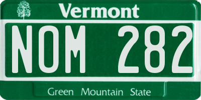 VT license plate NOM282