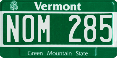 VT license plate NOM285