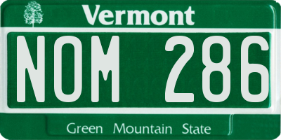 VT license plate NOM286