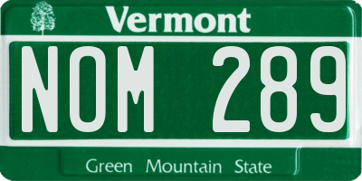 VT license plate NOM289