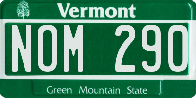 VT license plate NOM290