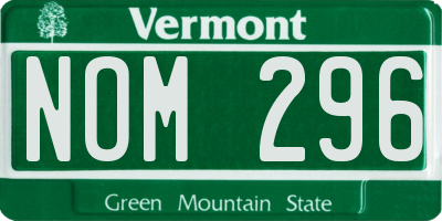 VT license plate NOM296