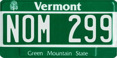 VT license plate NOM299
