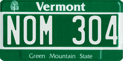 VT license plate NOM304