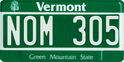 VT license plate NOM305