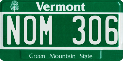 VT license plate NOM306