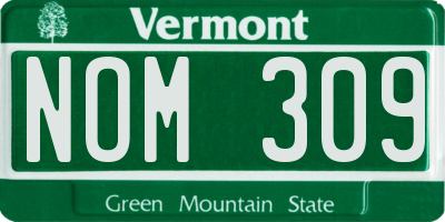 VT license plate NOM309