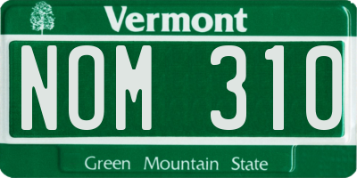 VT license plate NOM310