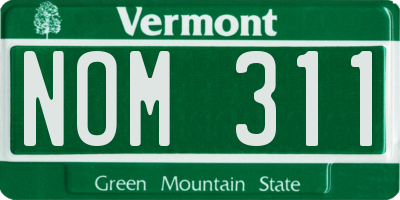 VT license plate NOM311