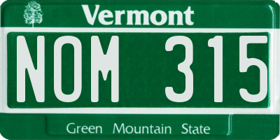 VT license plate NOM315