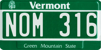 VT license plate NOM316
