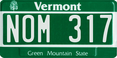 VT license plate NOM317