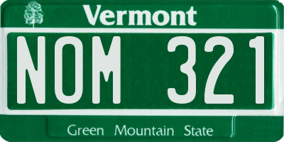 VT license plate NOM321
