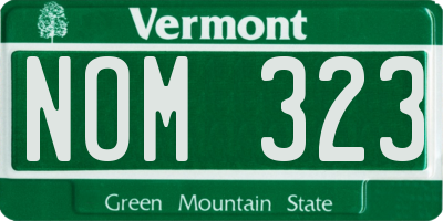 VT license plate NOM323