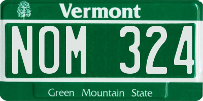 VT license plate NOM324
