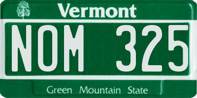 VT license plate NOM325