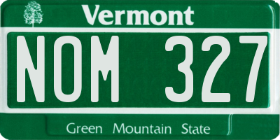 VT license plate NOM327