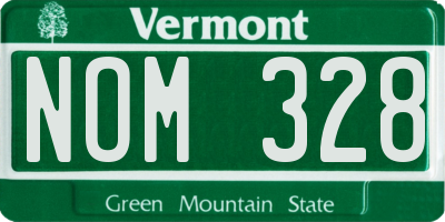 VT license plate NOM328