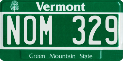 VT license plate NOM329