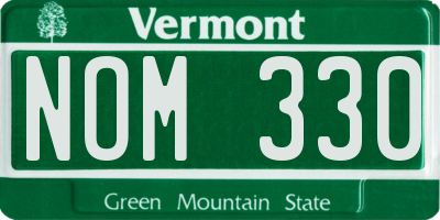 VT license plate NOM330