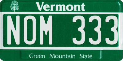 VT license plate NOM333