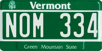 VT license plate NOM334