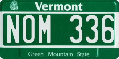 VT license plate NOM336