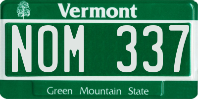 VT license plate NOM337