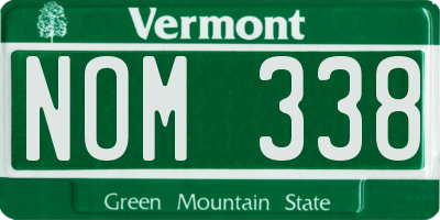 VT license plate NOM338