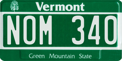 VT license plate NOM340