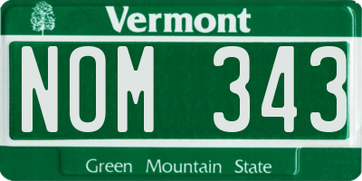 VT license plate NOM343