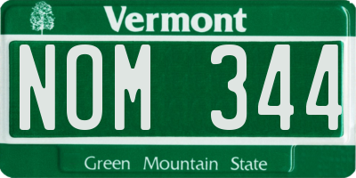 VT license plate NOM344