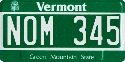 VT license plate NOM345