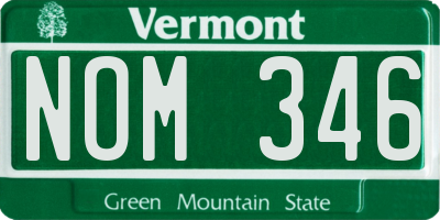 VT license plate NOM346