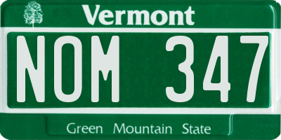 VT license plate NOM347
