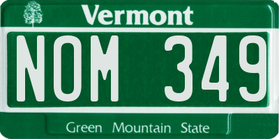 VT license plate NOM349