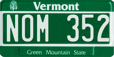 VT license plate NOM352