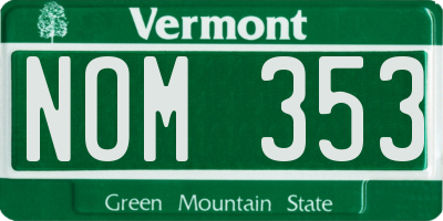 VT license plate NOM353