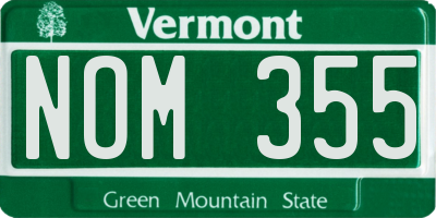 VT license plate NOM355