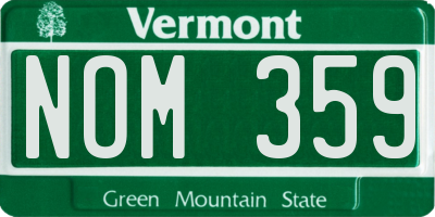 VT license plate NOM359