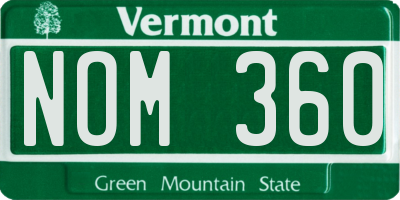 VT license plate NOM360