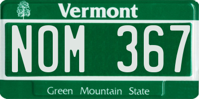 VT license plate NOM367